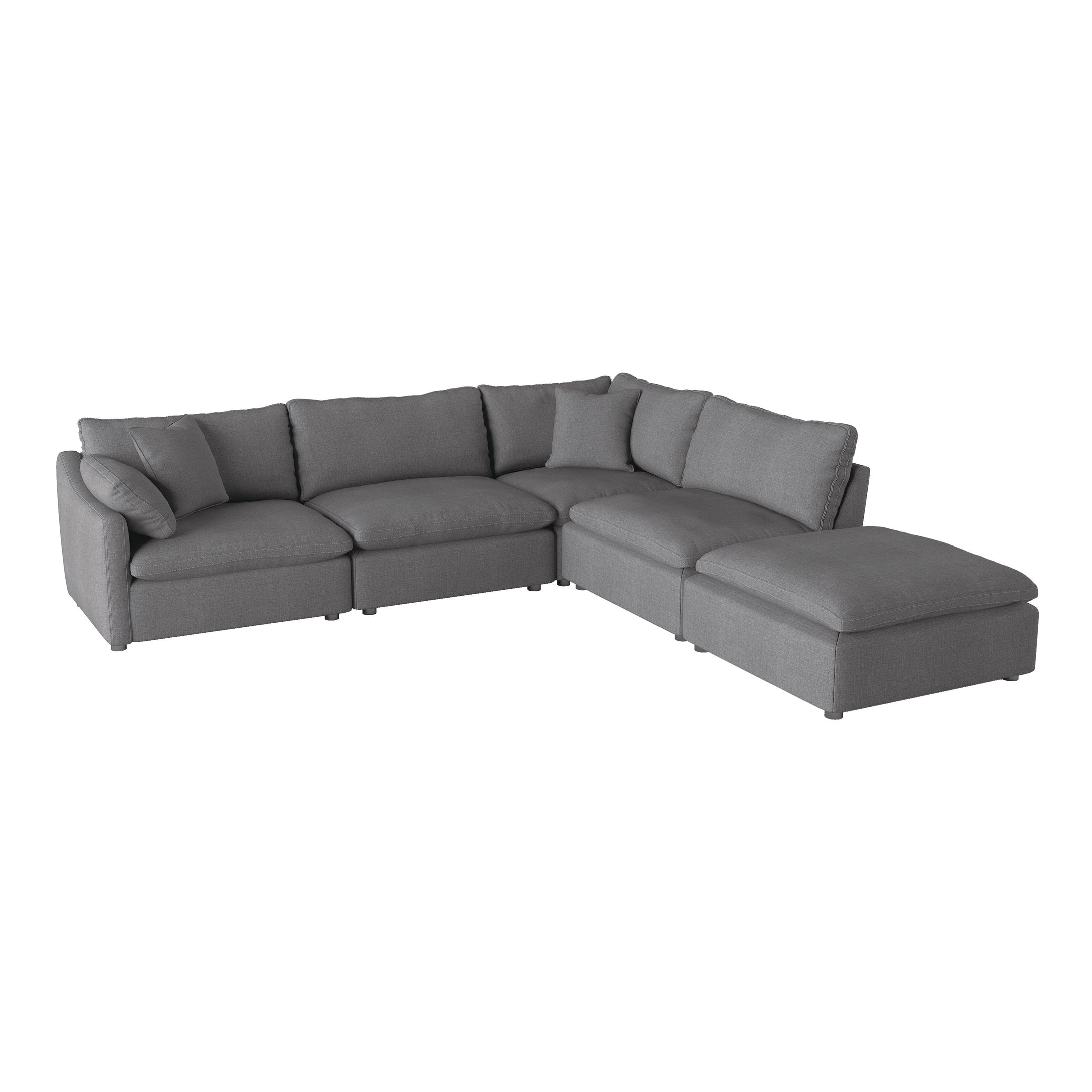 9544GY*5OT 5-Piece Modular Sectional with Ottoman