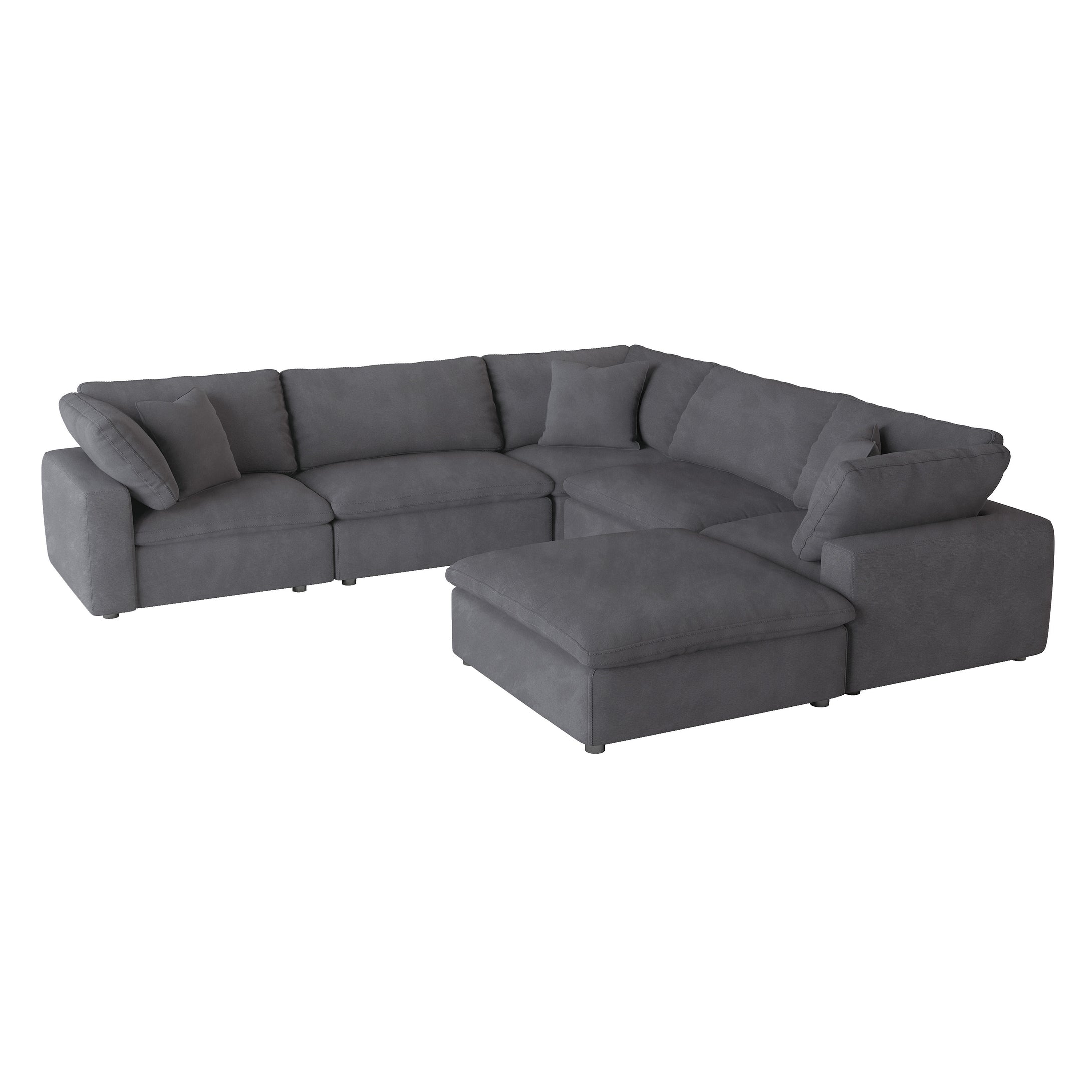 9546GY*6OT 6-Piece Modular Sectional with Ottoman