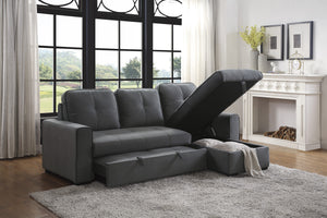 9569GY*SC 2-Piece Sectional with Pull-out Bed and Hidden Storage
