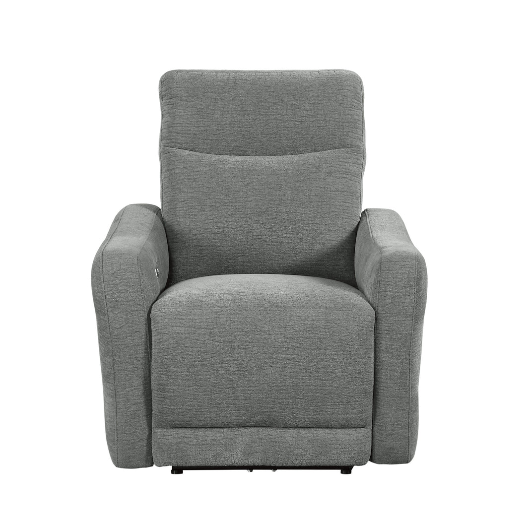 9804DV-1PWH Power Lay Flat Reclining Chair with Power Headrest and USB Port