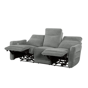 9804DV-3PWH Power Double Lay Flat Reclining Sofa with Power Headrests and USB Ports