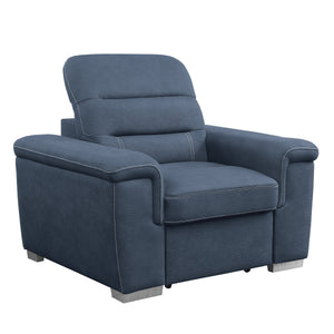 9808BUE-1 Chair with Pull-out Ottoman