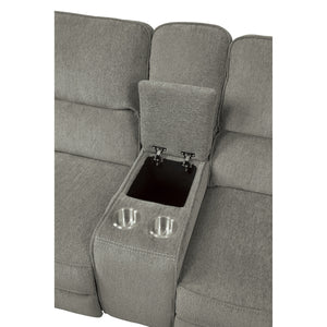 9849MC-2PWH Power Double Reclining Love Seat with Center Console, Power Headrests and USB Ports