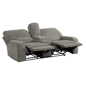 9849MC-2PWH Power Double Reclining Love Seat with Center Console, Power Headrests and USB Ports