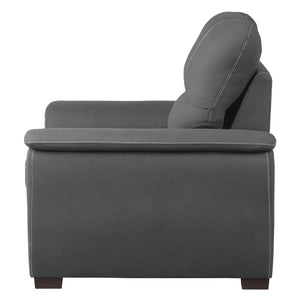 9858GY-1 Chair with Pull-out Ottoman