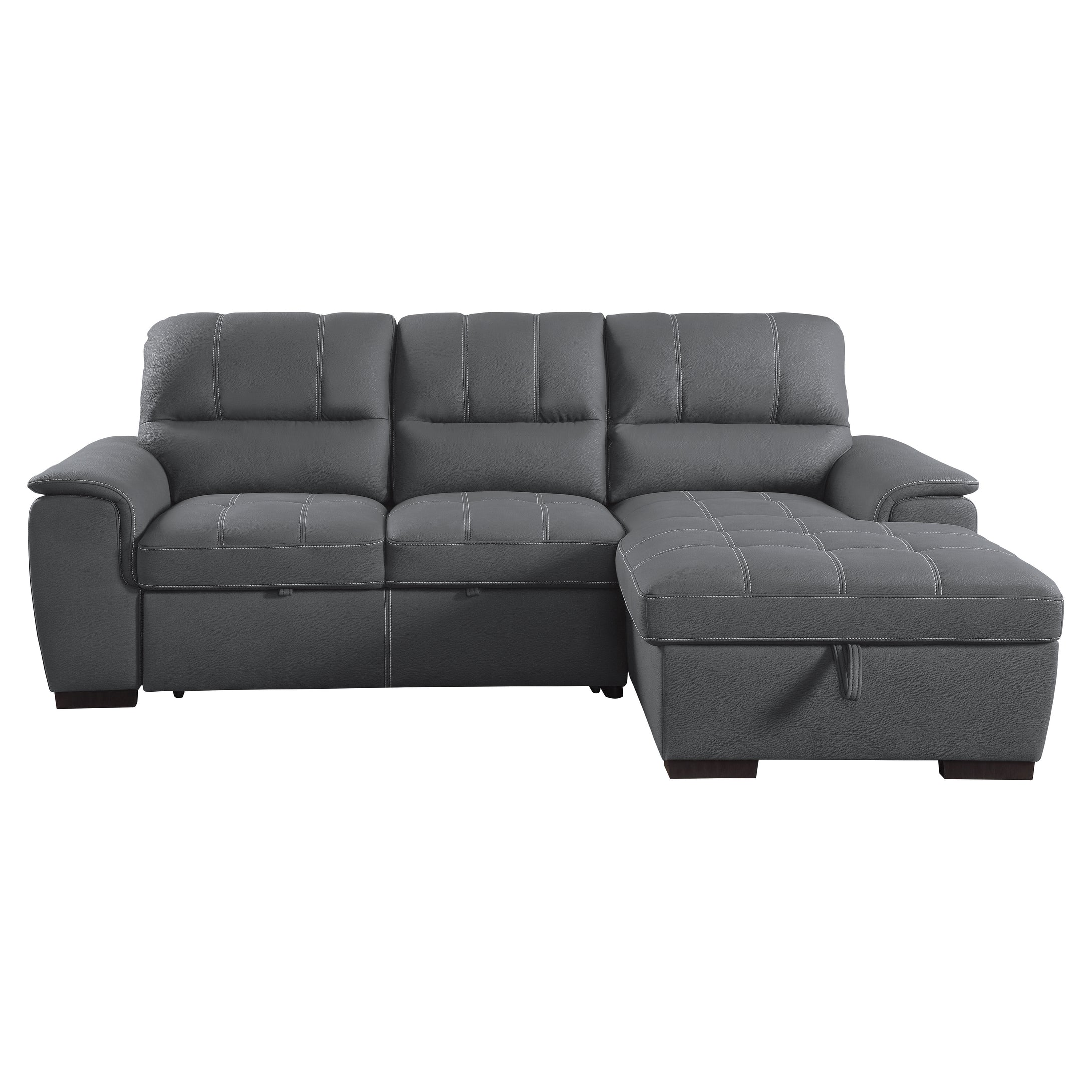 9858GY*SC 2-Piece Sectional with Pull-out Bed and Hidden Storage