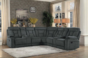 9914*SC 3-Piece Reclining Sectional with 2 Consoles