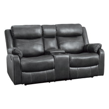 9990GY-2 Double Lay Flat Reclining Love Seat with Center Console