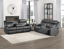 9990GY-2 Double Lay Flat Reclining Love Seat with Center Console