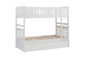 B2053W-1*T Twin/Twin Bunk Bed with Storage Boxes