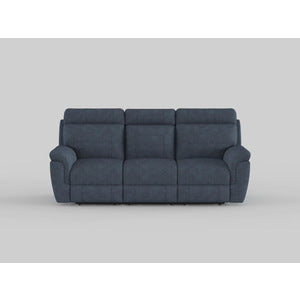 9301GRY-3 Double Reclining Sofa with Drop-Down Cup Holders