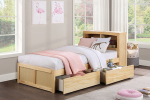 B2043BC-1T* Twin Bookcase Bed with Storage Boxes